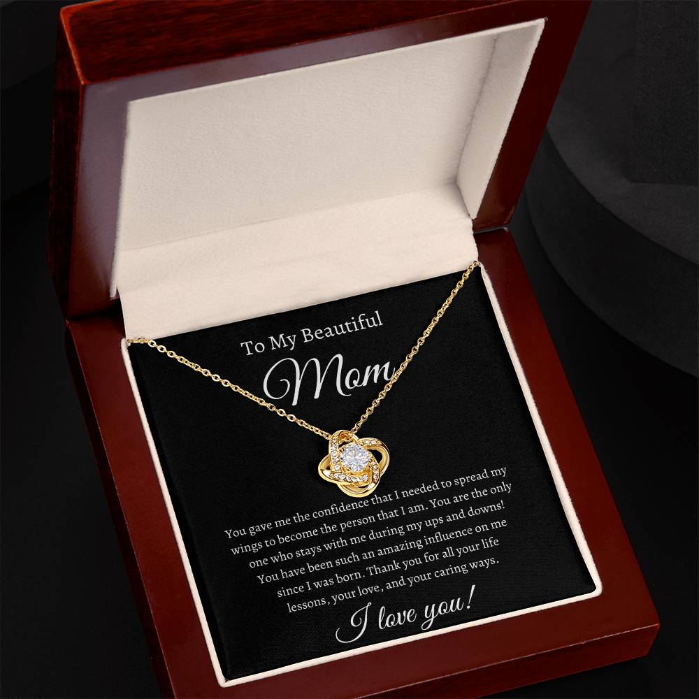 To My Beautiful Mom| Love Knot Necklace
