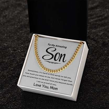 To Son, Love Mom| Cuban Necklace