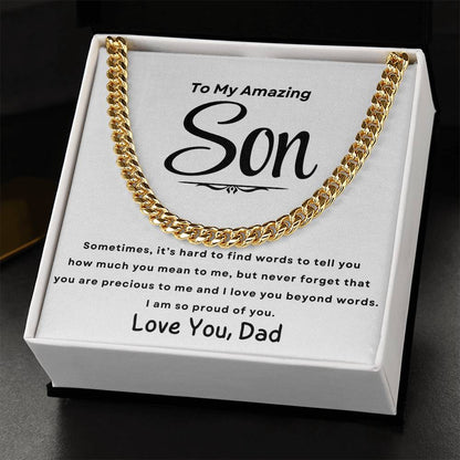 To Son, Love Dad| Cuban Necklace