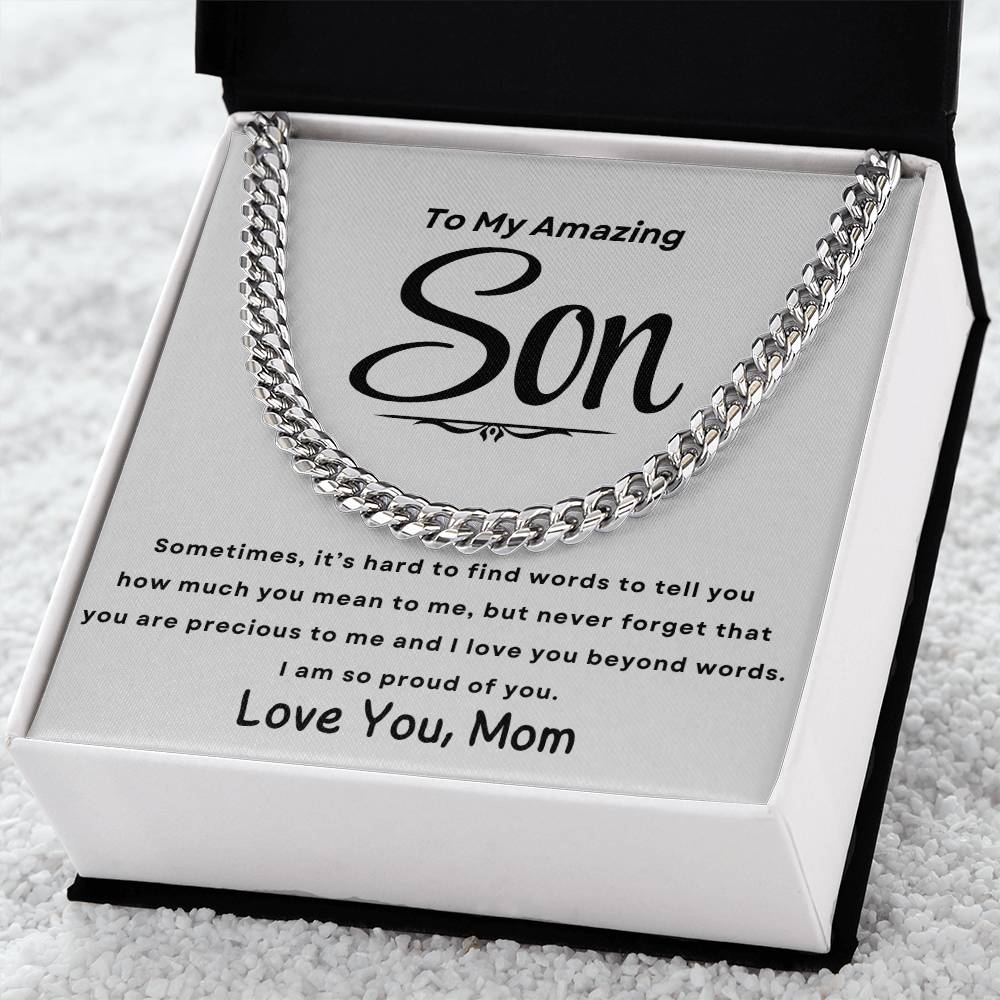 To Son, Love Mom| Cuban Necklace