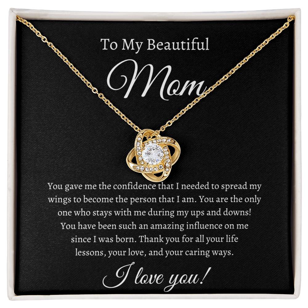 To My Beautiful Mom| Love Knot Necklace