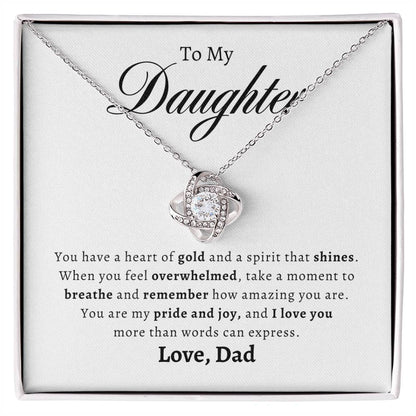 To My Daughter, Love Dad| Love Knot Necklace