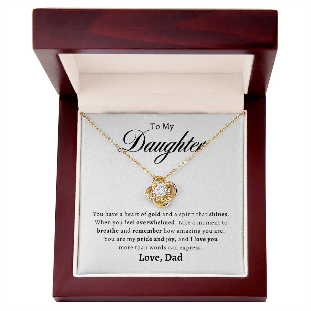 To My Daughter, Love Dad| Love Knot Necklace