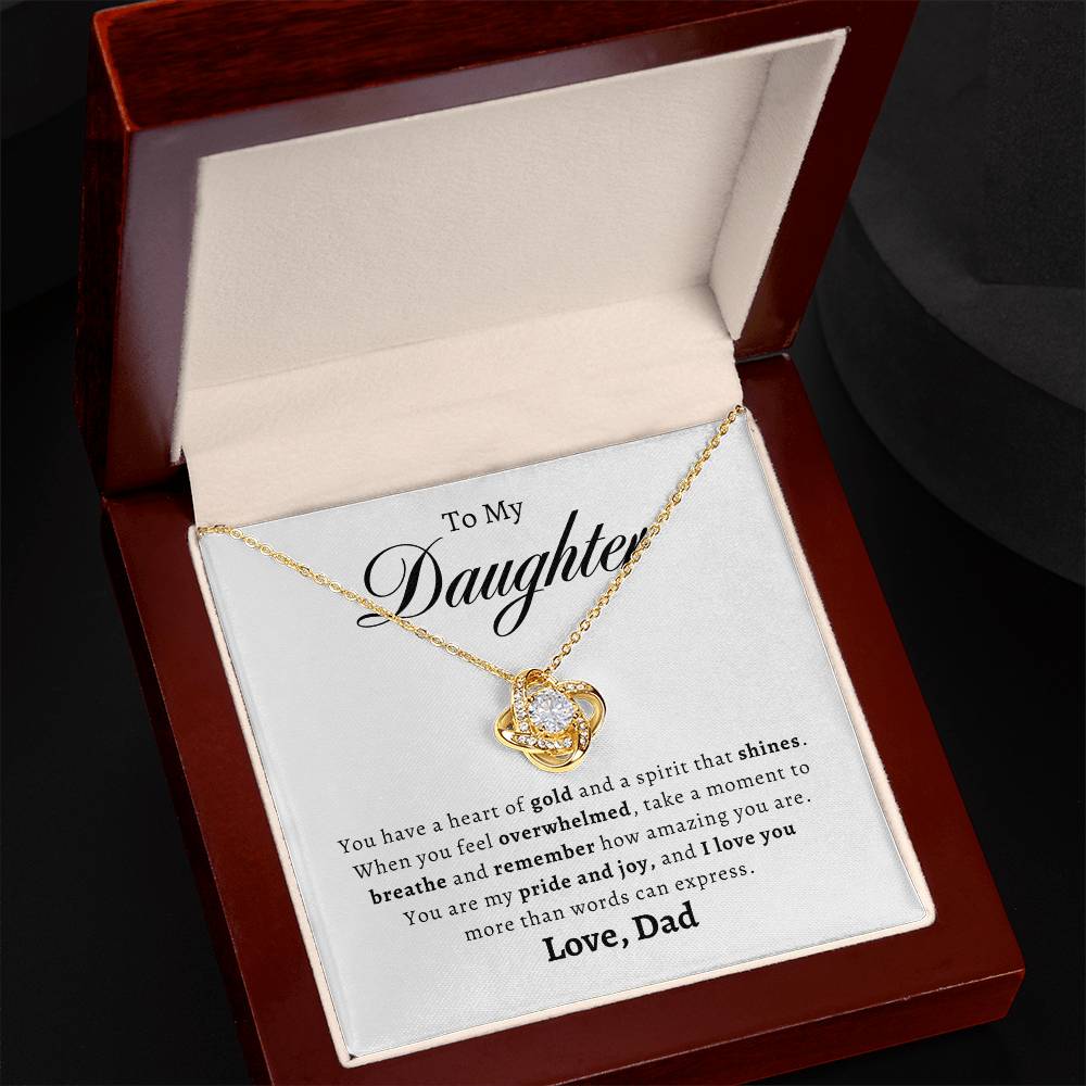 To My Daughter, Love Dad| Love Knot Necklace